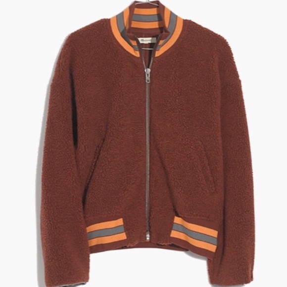 Madewell Sherpa Varsity Jacket New With Tag - Picture 3 of 8